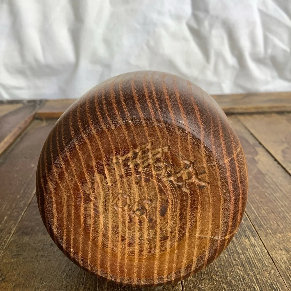 Handcrafted Handmade Wood Wooden Bud Vase Bottle Walnut Signed